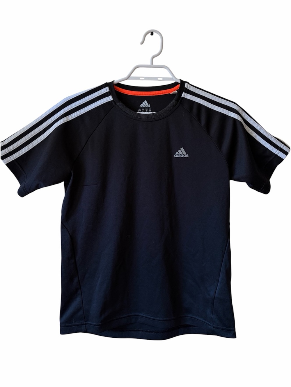 Adidas Climalite Athletic Tee Youth Large Stripe Short Sleeve Activewear Shirt